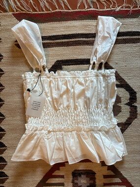 More to come revolve cotton tank top size small new with tags white blouse